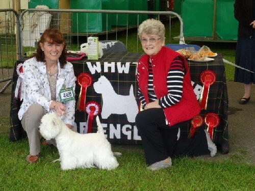 Marie & Ann Burns, to celebrate their Crufts Best in Show win with CH Burneze Geordie Girl.4